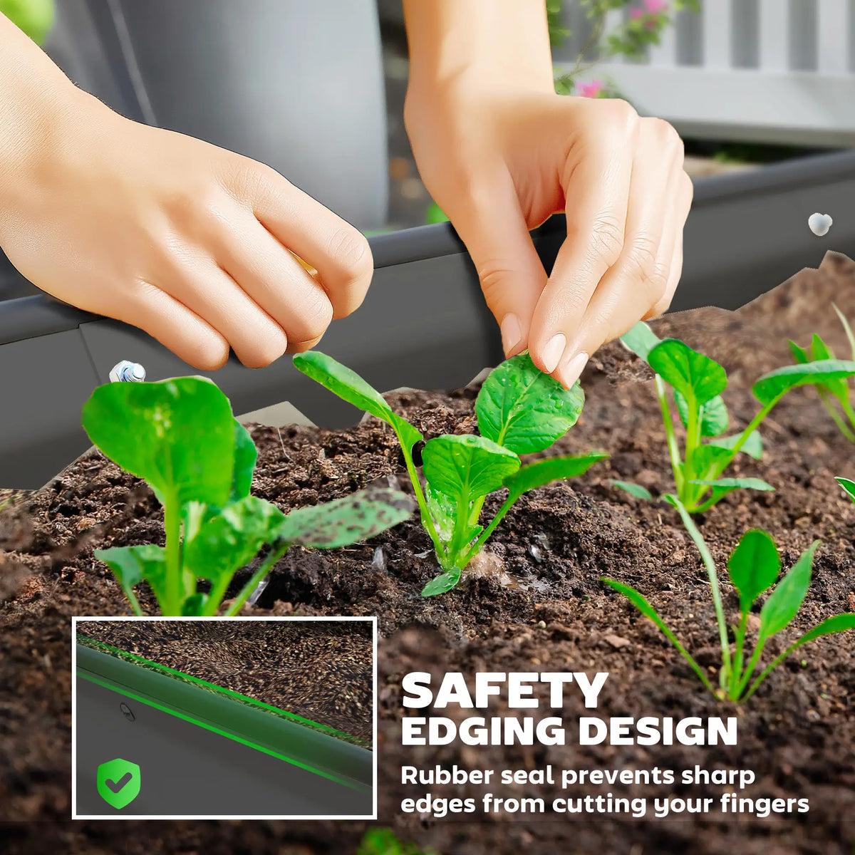 6' x 3' x 1' Galvanized Metal Raised Garden Bed Planter Box, Dark Grey Galvanized Planter Boxes at Gallery Canada