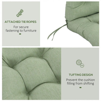 Outdoor Patio Chair Cushion, Tufted with Ties, Light Green Patio Chair Cushions at Gallery Canada