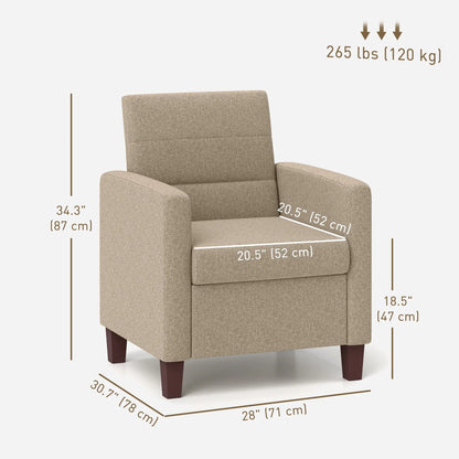Modern Fabric Accent Chair, with Seat Cushion, Light Brown Accent Chairs at Gallery Canada