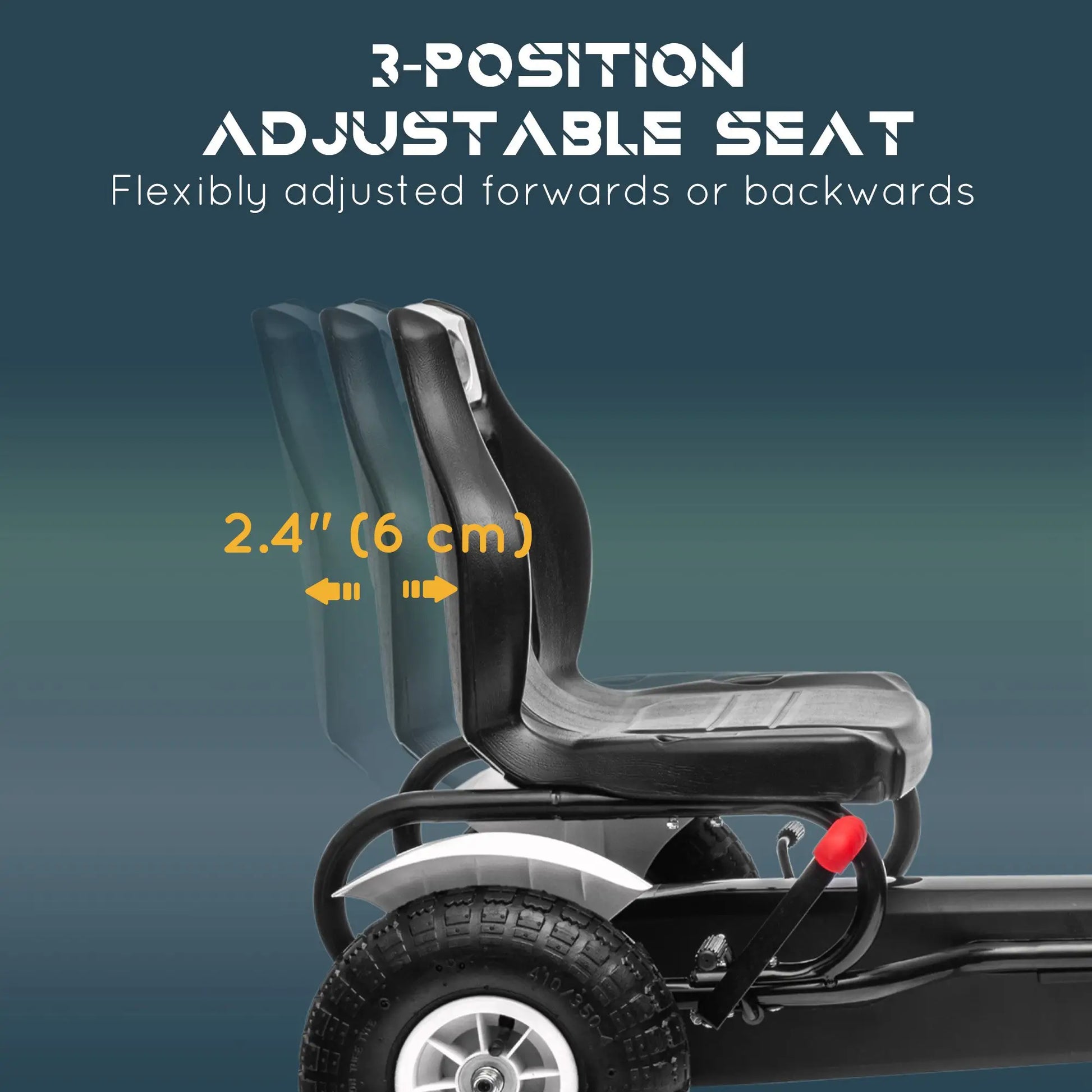 Kids Pedal Go Kart, Adjustable Bucket, Handbrake, 4 Rubber Wheels, White Pedal Go Karts for Kids at Gallery Canada