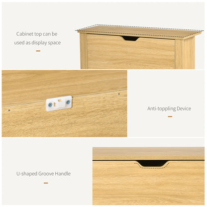 Shoe Storage Cabinet, 2 Flip Drawers, Adjustable Shelves, 12 Pairs, Natural Wood Shoe Storage Cabinets & Racks at Gallery Canada