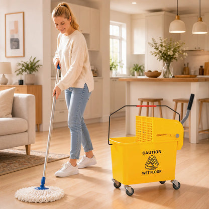 Compact Mop Bucket with Wringer, 5 Gallon, Yellow Household Supplies at Gallery Canada