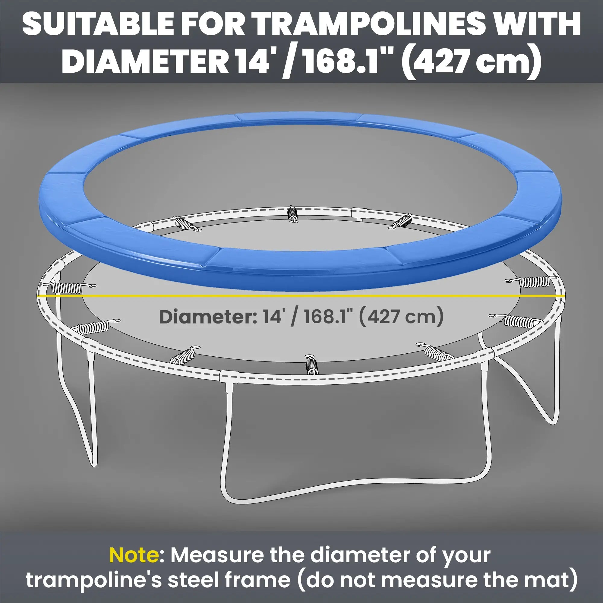 14FT Trampoline Pad Replacement, Φ168 Spring Cover, Water-Resistant, Blue Trampolines at Gallery Canada