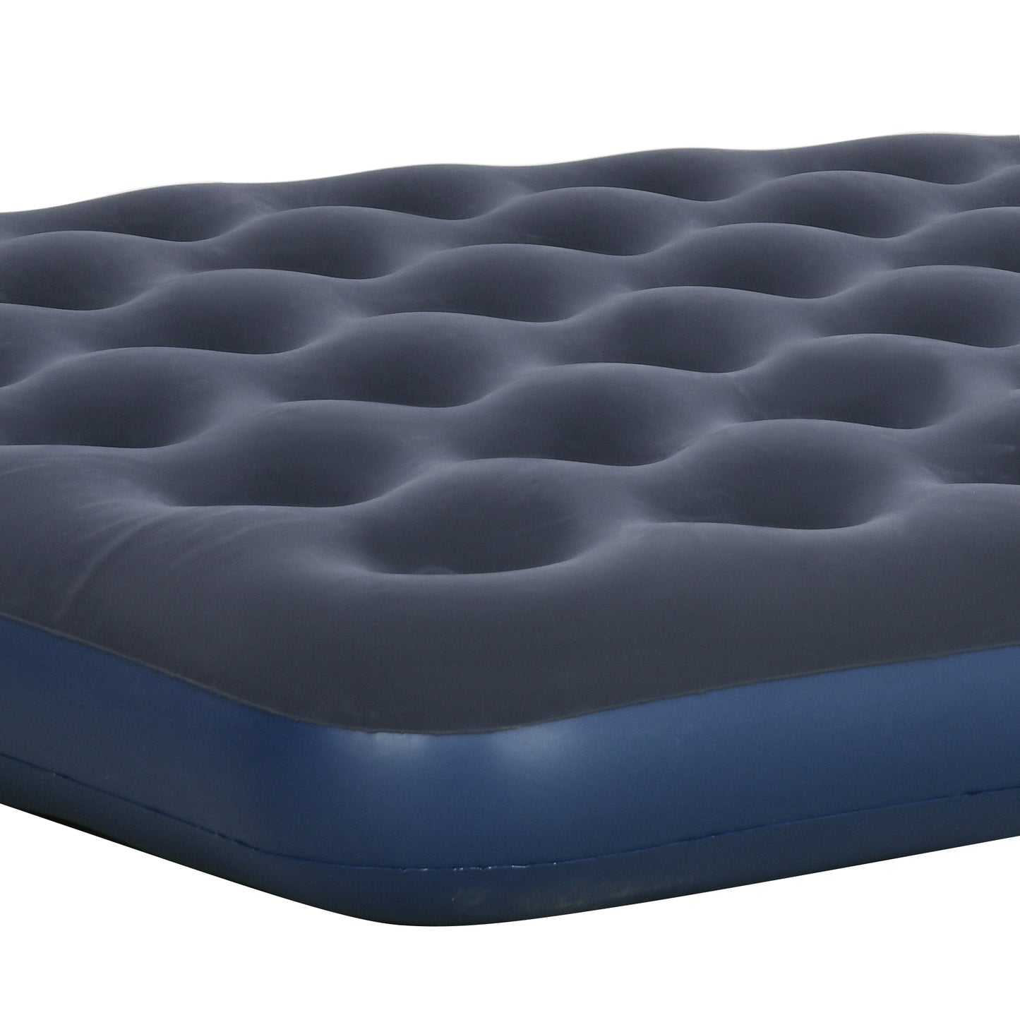Air Mattress Queen, Inflatable Air Bed with Flocked Surface for Guest, Camping, Travel, Dark Blue at Gallery Canada