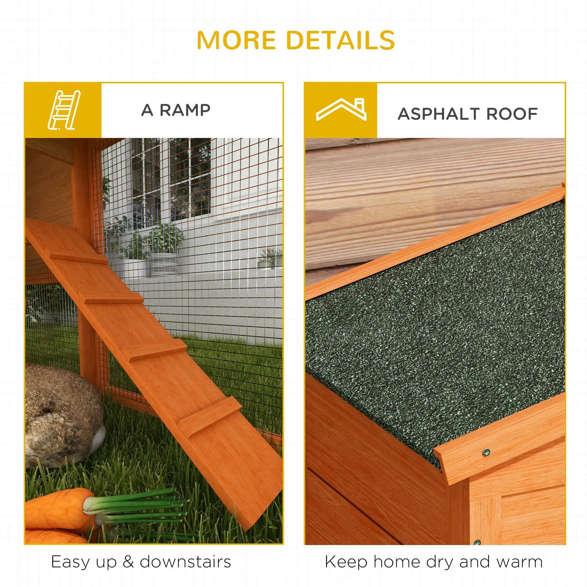 Two-Level Rabbit Hutch, Small Animal House, Pet Bunny Cage, Outdoor Run Rabbit Hutch at Gallery Canada