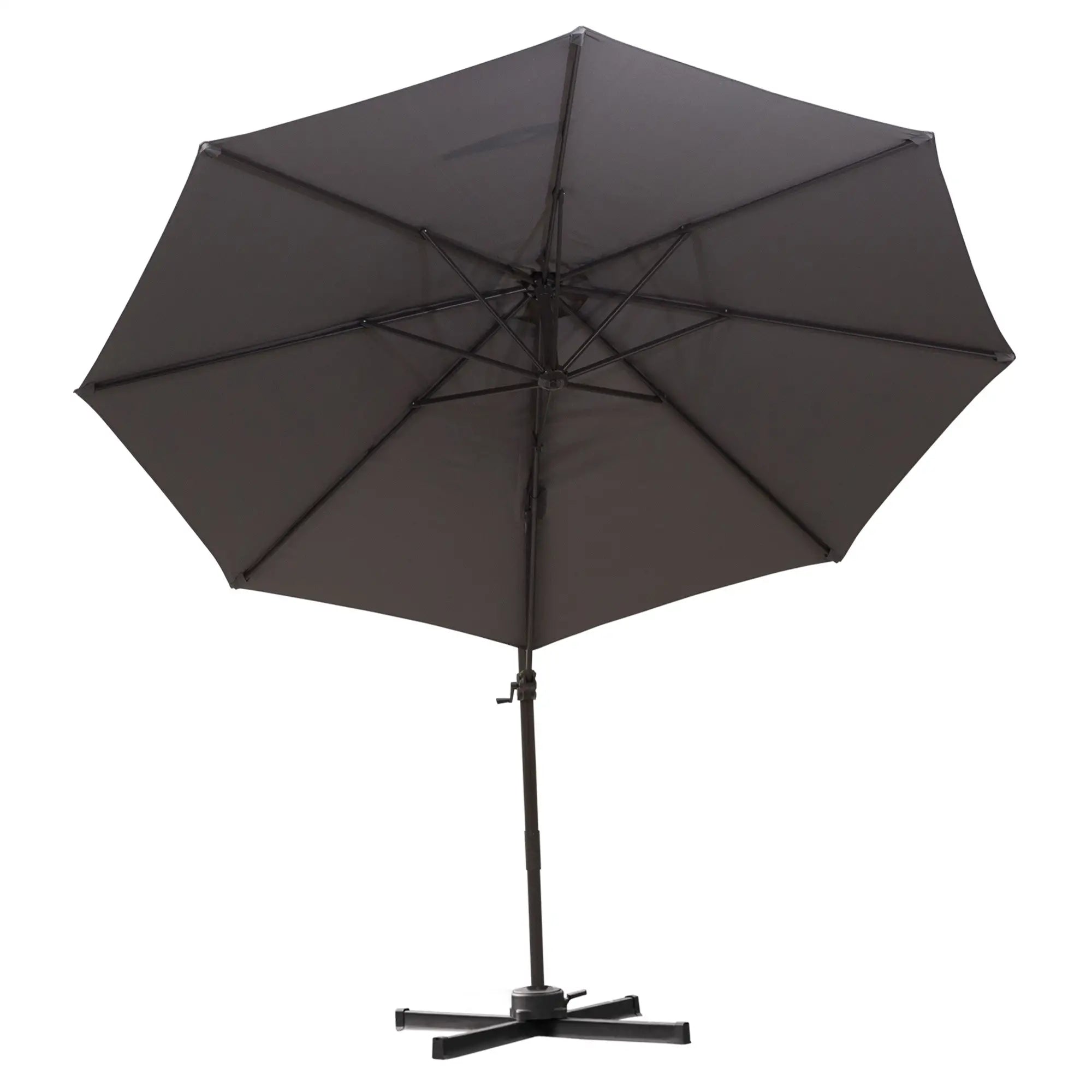 10ft Cantilever Patio Umbrella, 360° Rotation, Crank, Grey Cantilever Umbrellas at Gallery Canada