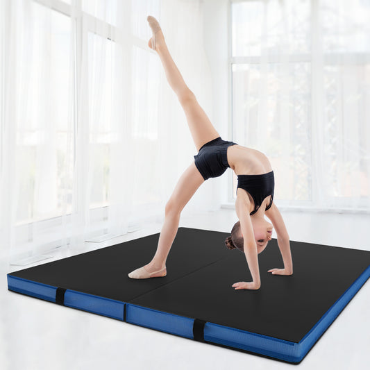 Thick Bi-Fold Gymnastics Exercise Mat, Black Yoga & Gym Mats Black at Gallery Canada