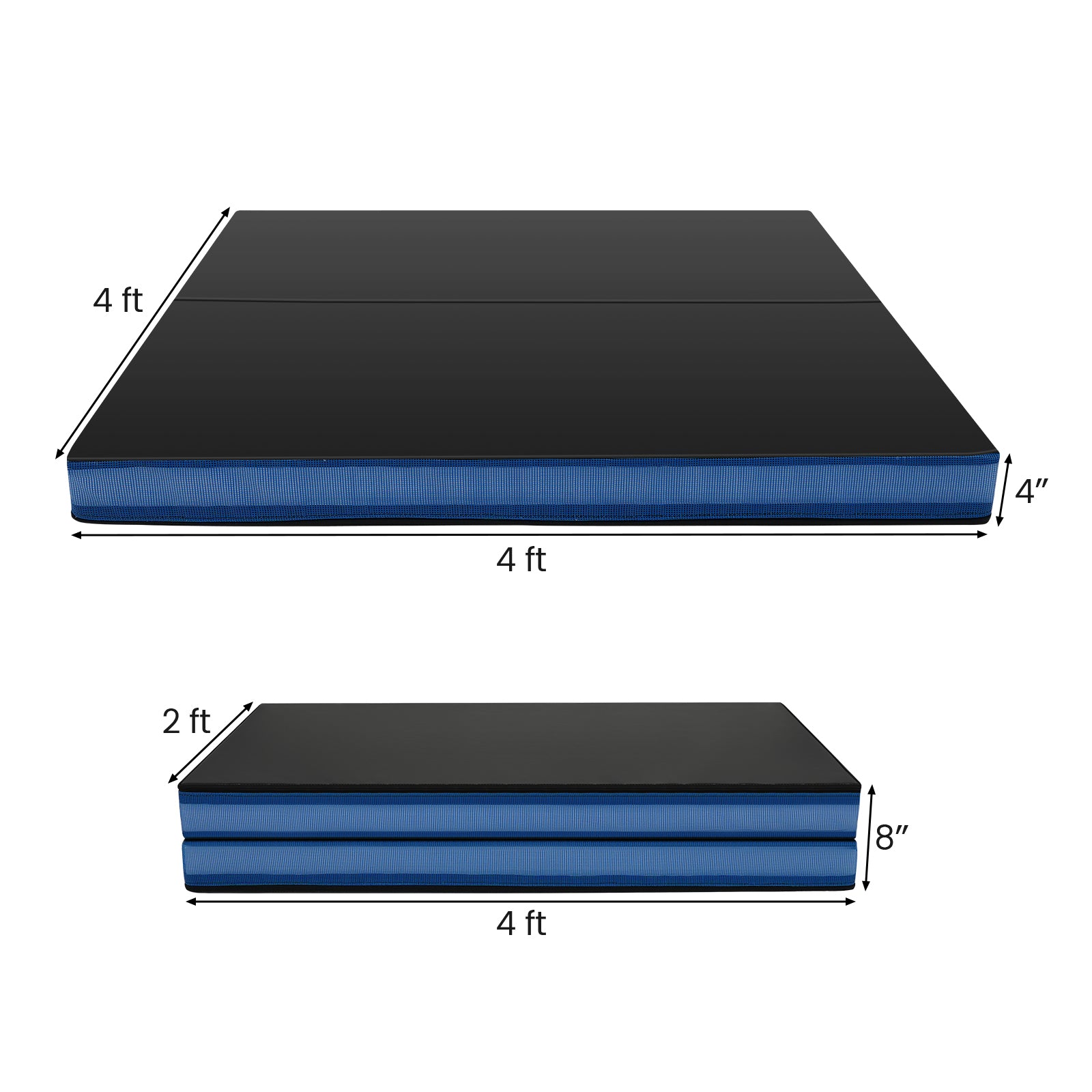 Thick Bi-Fold Gymnastics Exercise Mat, Black Yoga & Gym Mats at Gallery Canada