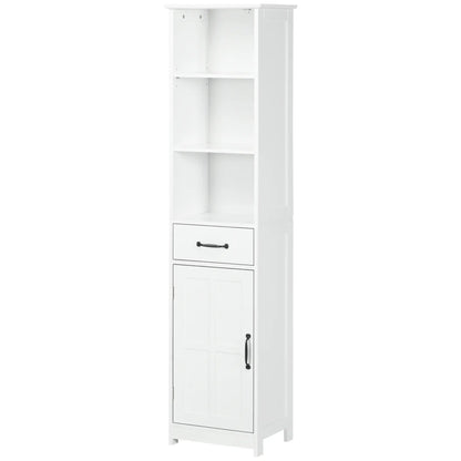 Modern Bathroom Cabinet, 3 Open Shelves, Drawer, Adjustable Shelf, White Bathroom Cabinets at Gallery Canada
