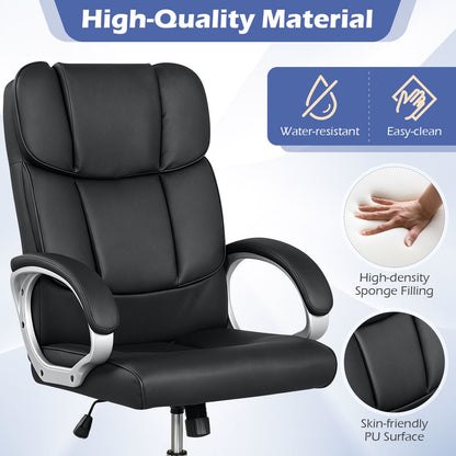 Big and Tall High Back Leather Executive Desk Chair, Black Executive Chairs at Gallery Canada