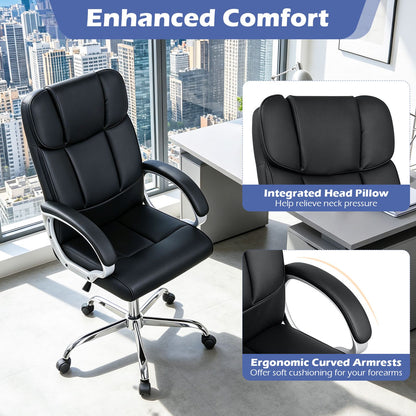 Big and Tall High Back Leather Executive Desk Chair, Black Executive Chairs at Gallery Canada