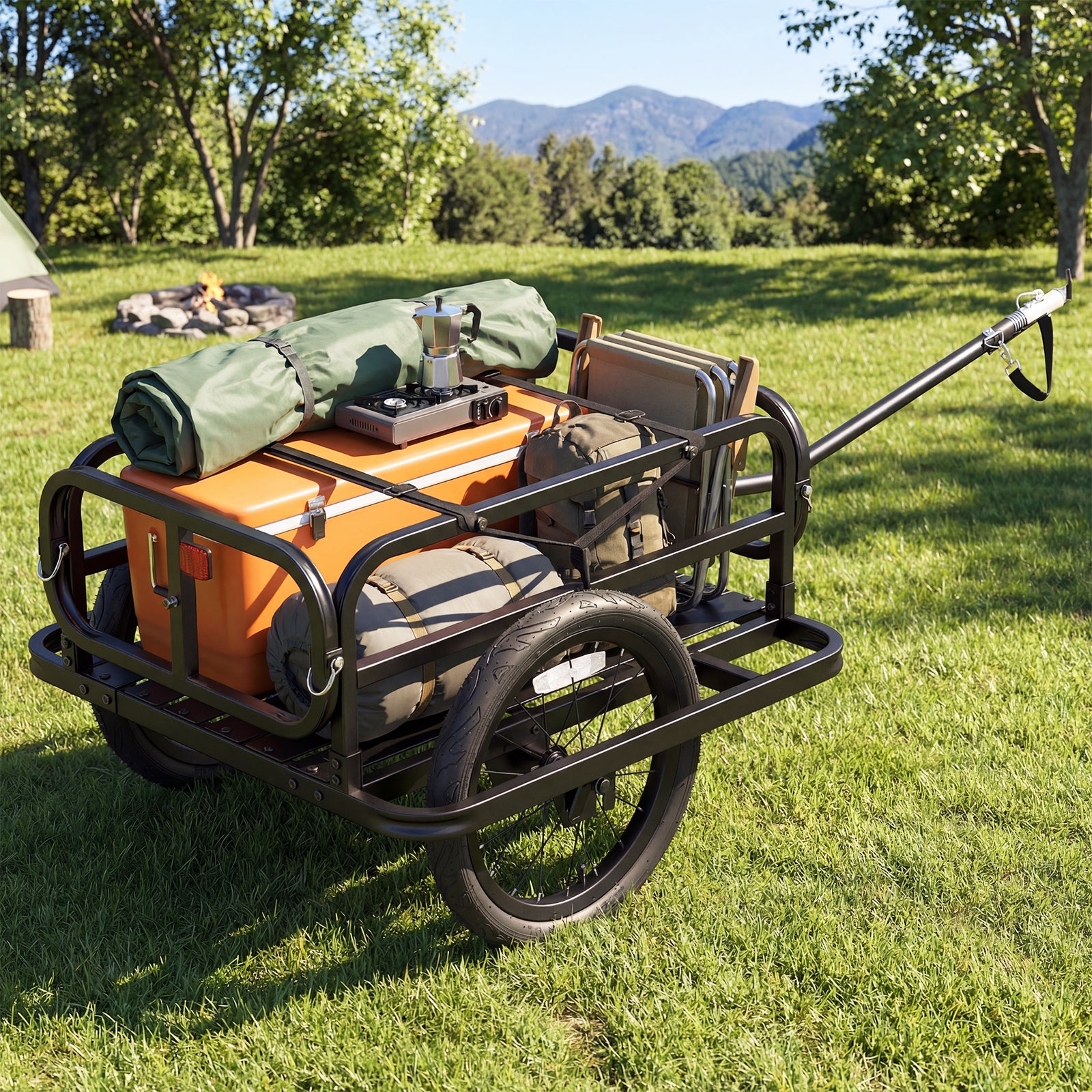 Heavy-Duty Bicycle Cargo Trailer Cart, Black Garages at Gallery Canada