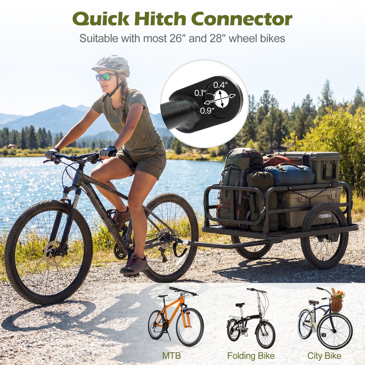 Heavy-Duty Bicycle Cargo Trailer Cart, Black Garages at Gallery Canada