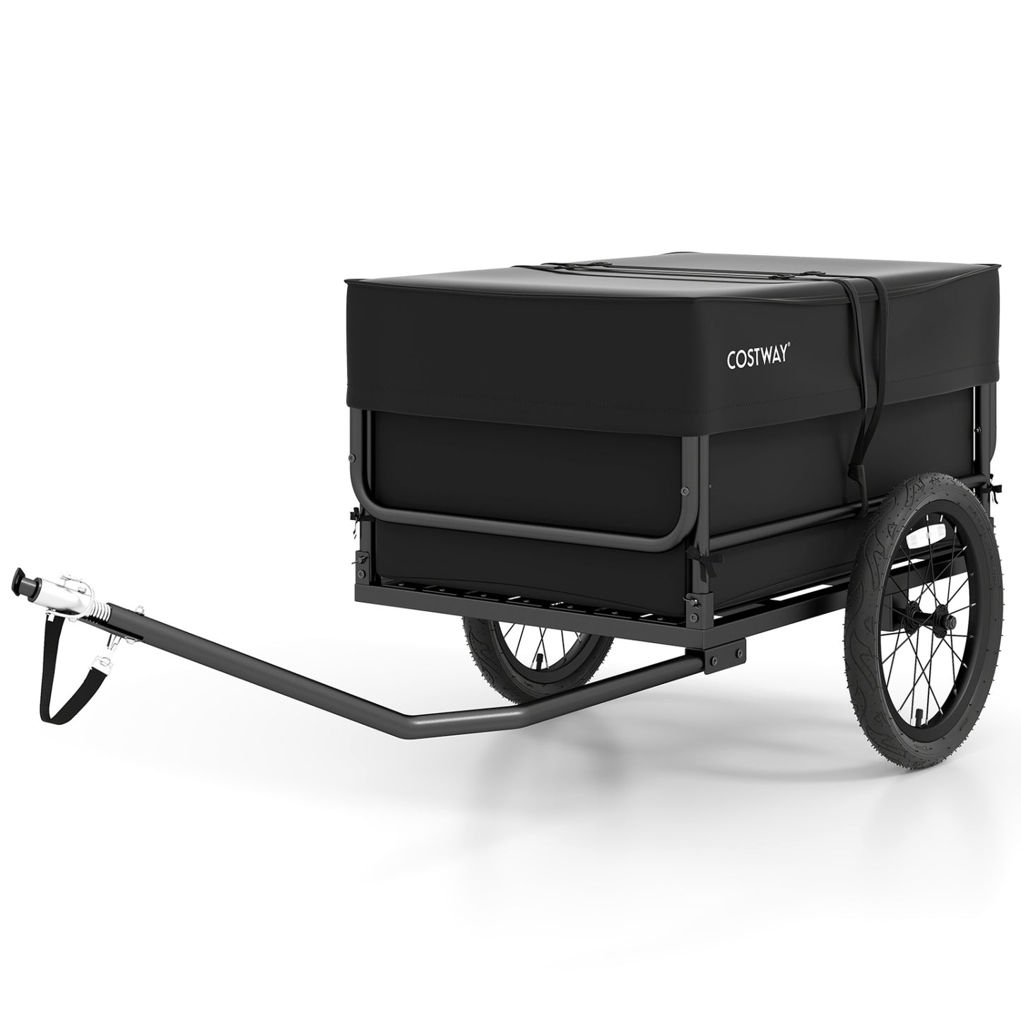 Bike Cargo Trailer with Bag and Cover Heavy-Duty Bicycle Wagon Cart, Black Garages at Gallery Canada