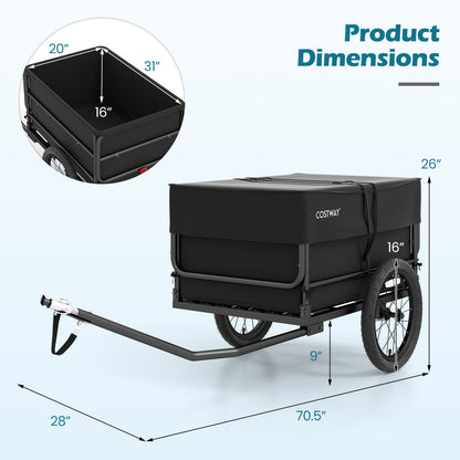 Bike Cargo Trailer with Bag and Cover Heavy-Duty Bicycle Wagon Cart, Black Garages at Gallery Canada