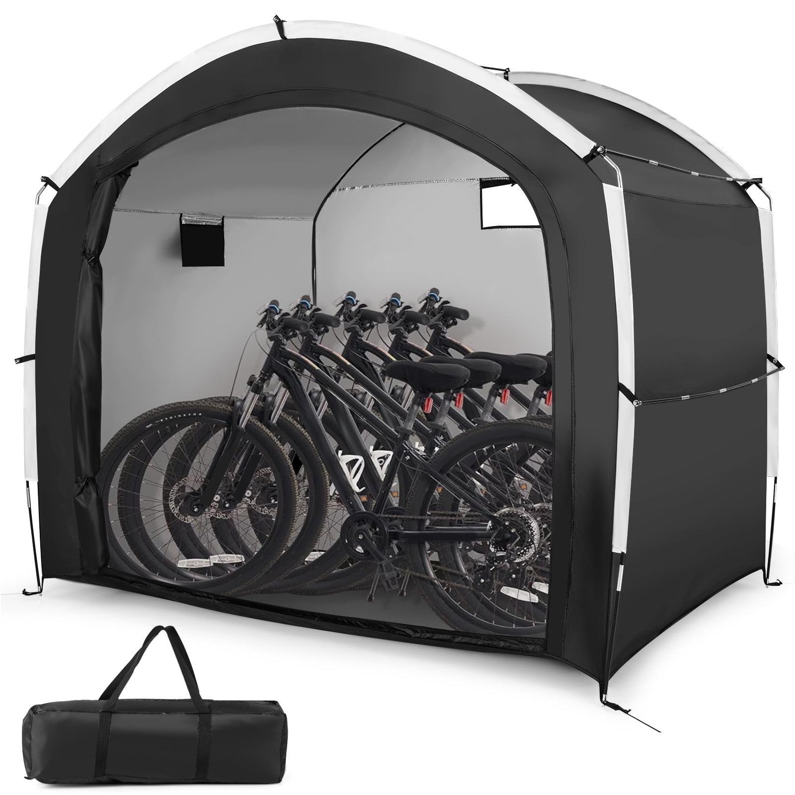 Bike Storage Shed Tent, 5 Bikes, PU4000MM Waterproof, Black Carports Black at Gallery Canada