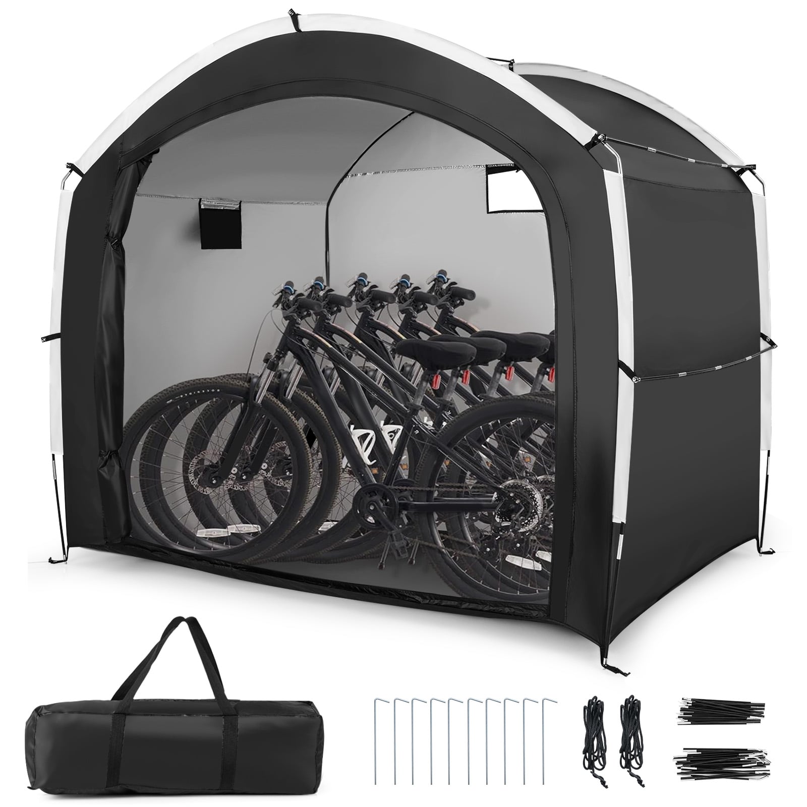 Bike Storage Shed Tent, 5 Bikes, PU4000MM Waterproof, Black Carports at Gallery Canada