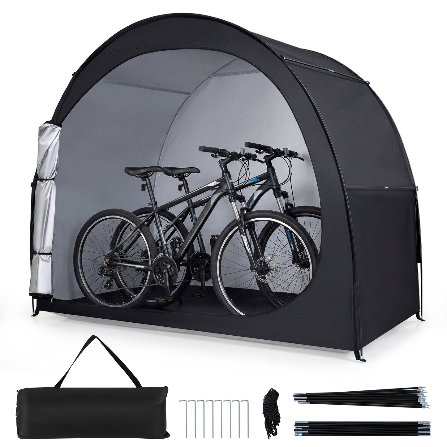 Portable Bike Storage Tent, Waterproof PU Oxford Fabric, Black Carports at Gallery Canada