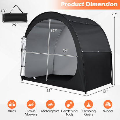 Portable Bike Storage Tent, Waterproof PU Oxford Fabric, Black Carports at Gallery Canada