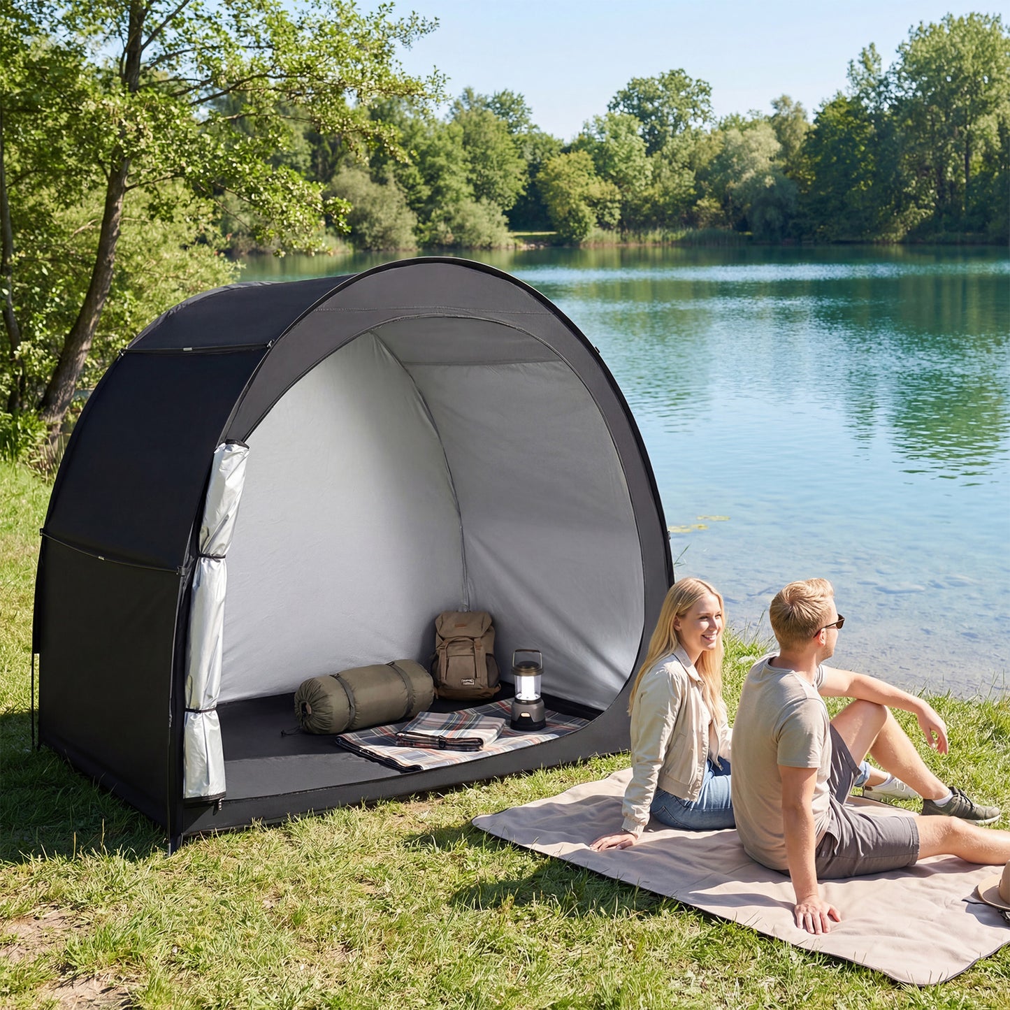 Portable Bike Storage Tent, Waterproof PU Oxford Fabric, Black Carports at Gallery Canada