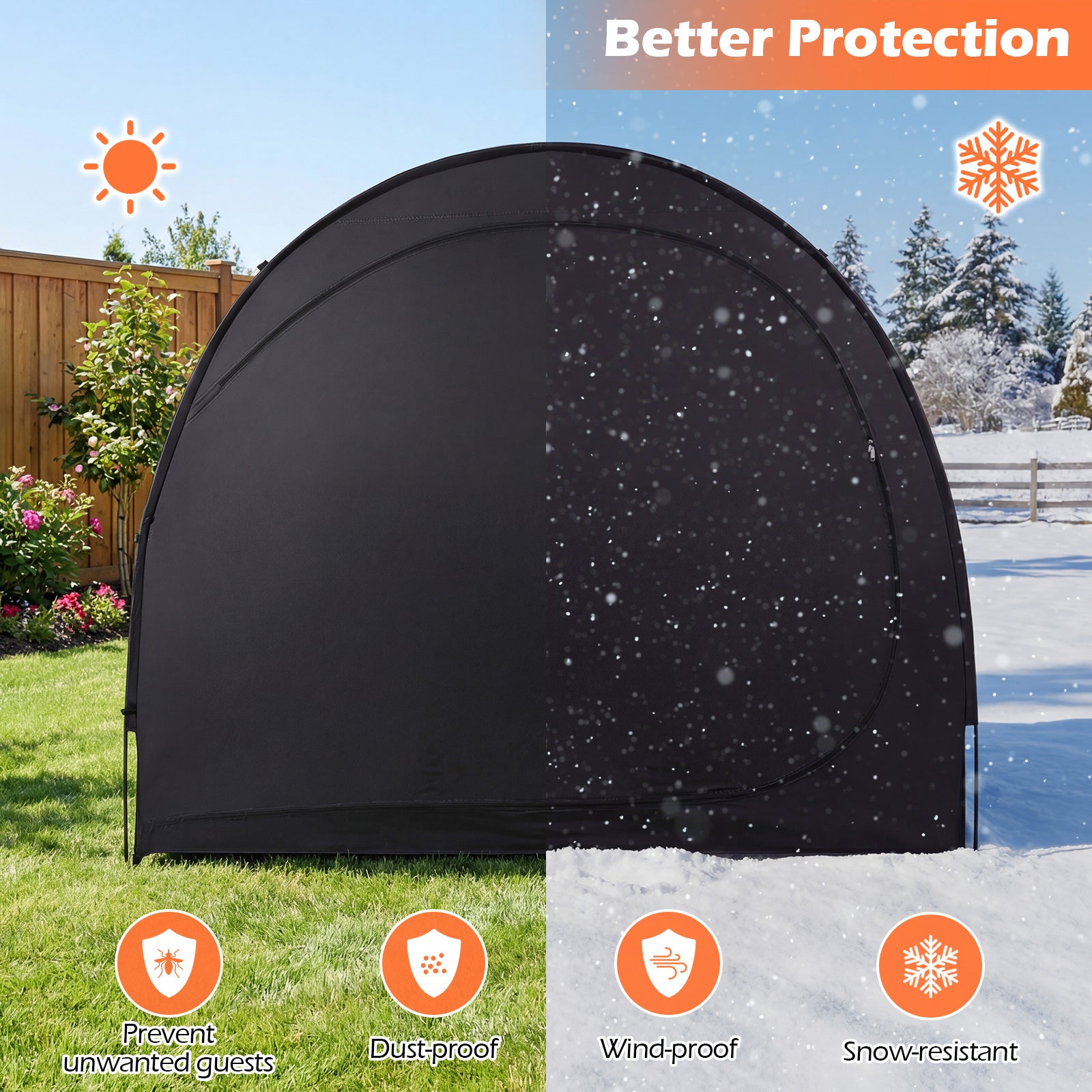 Portable Bike Storage Tent, Waterproof PU Oxford Fabric, Black Carports at Gallery Canada