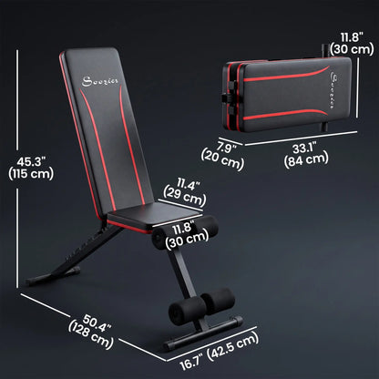 Folding Weight Bench, 7-Position Adjustable Incline Decline Weight Benches at Gallery Canada