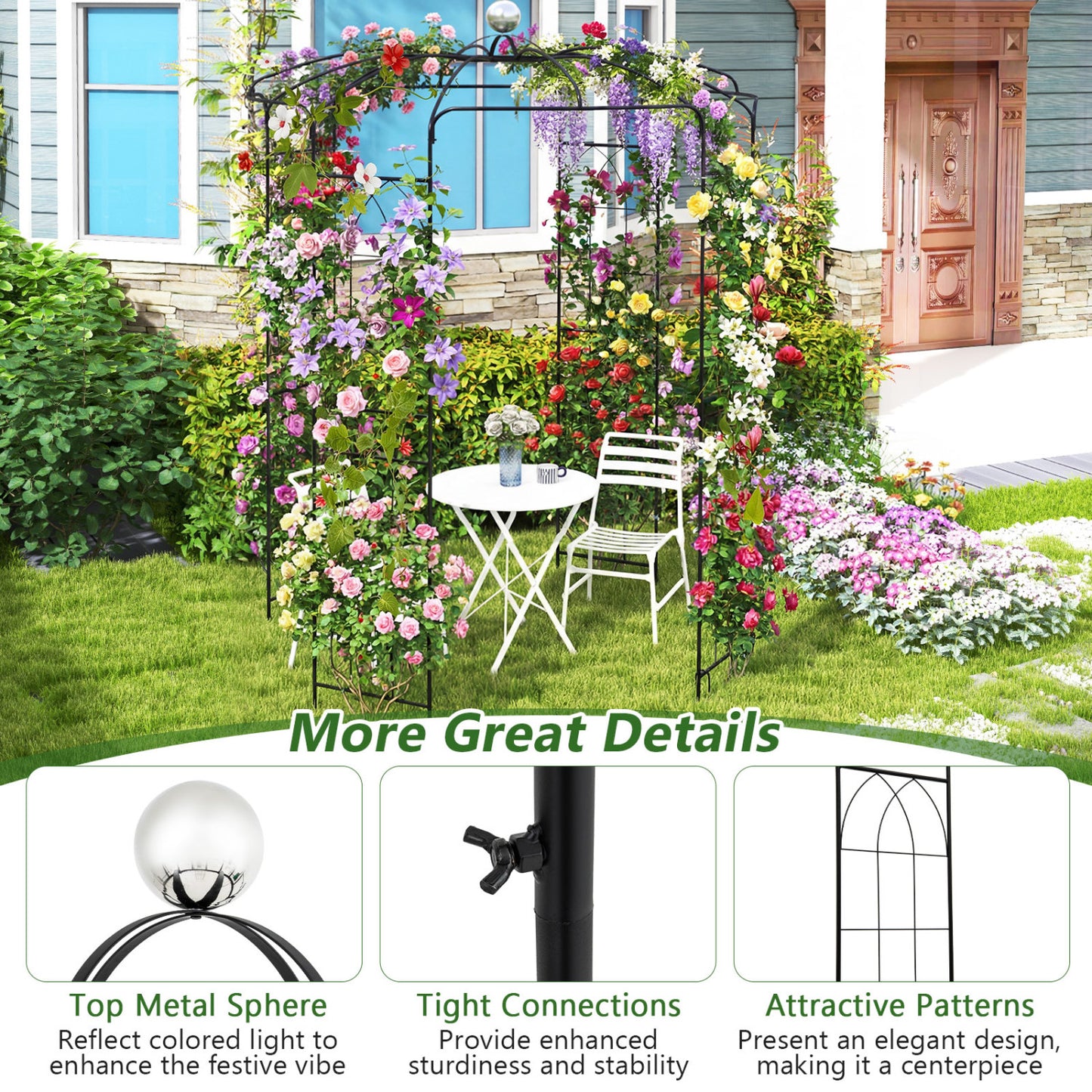 Birdcage Shape Gazebo, For Climbing Plants And Wedding Decoration, Black Outdoor Decor at Gallery Canada