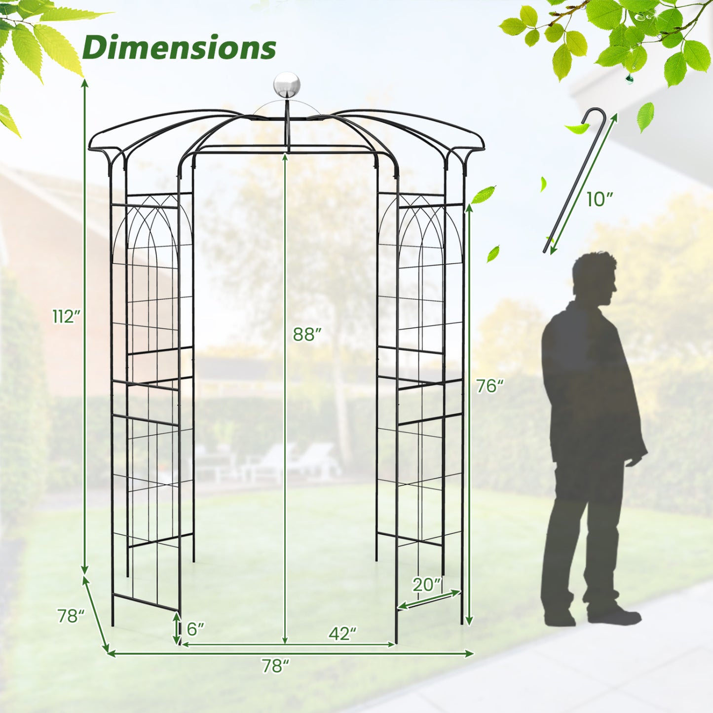 Birdcage Shape Gazebo, For Climbing Plants And Wedding Decoration, Black Outdoor Decor at Gallery Canada