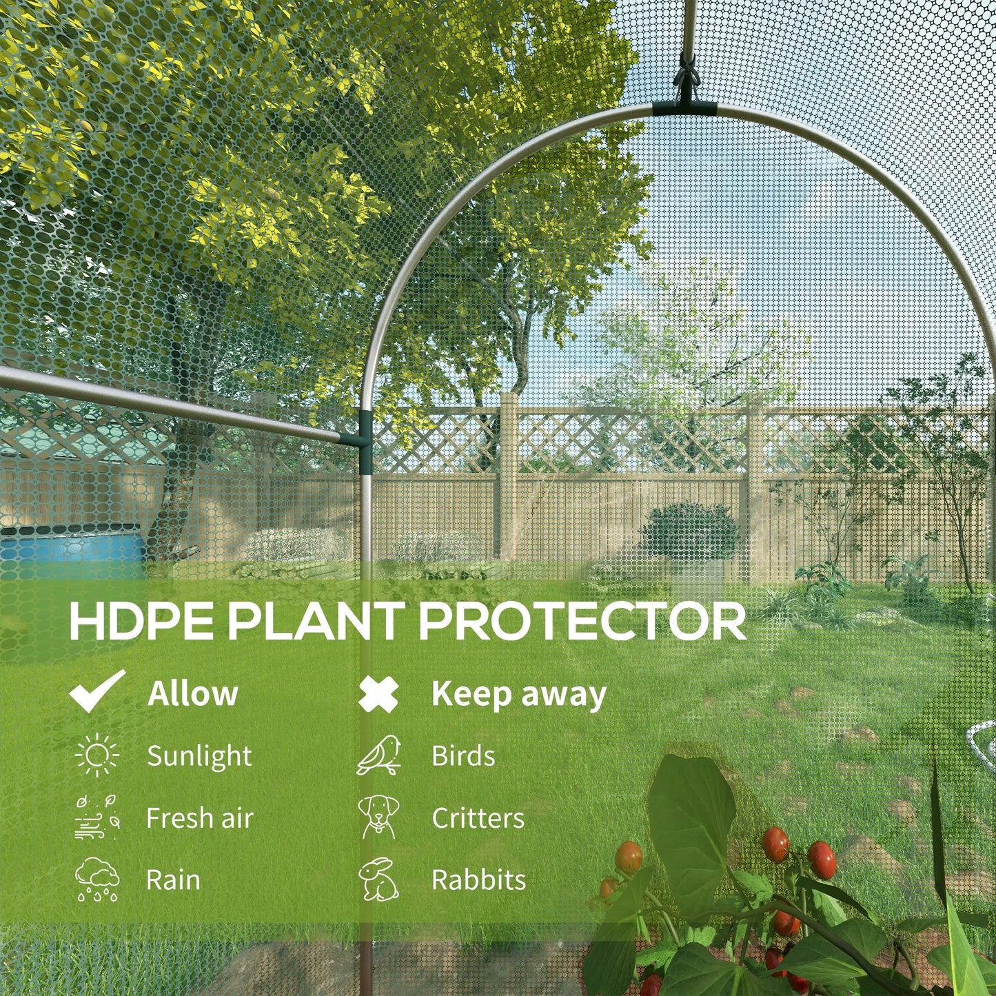 Galvanized Steel Crop Cage, Plant Protection Tent, Zippered Door, 4' x 4', Green Walk In Greenhouses at Gallery Canada