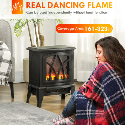 Electric Fireplace Heater, Freestanding Stove, Realistic Flame, Overheat Protection, 750W/1500W, Black Electric Fireplaces at Gallery Canada
