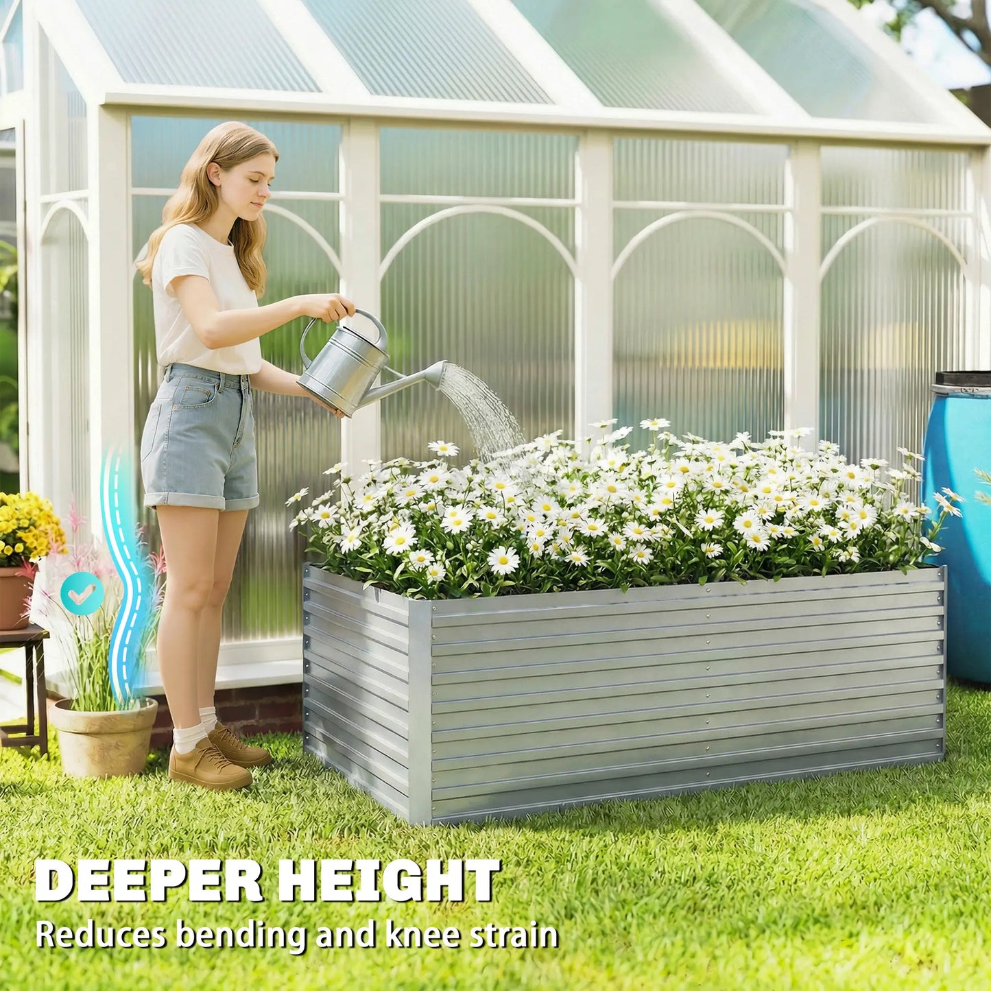 Galvanised Raised Garden Bed Set, 6 x 3 x 2 ft, Silver Galvanized Planter Boxes at Gallery Canada