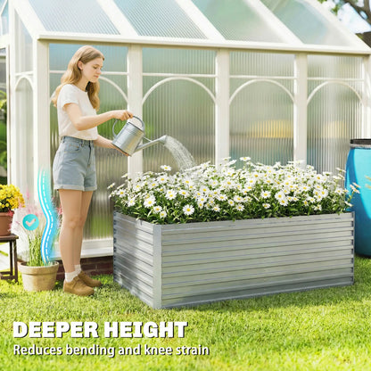 Galvanised Raised Garden Bed Set, 6 x 3 x 2 ft, Silver Galvanized Planter Boxes at Gallery Canada