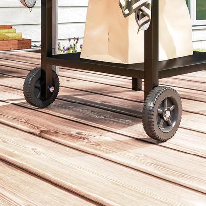 Outdoor Grill Cart With Stainless Steel Top, Foldable Side Table, Black Outdoor Grill Carts at Gallery Canada