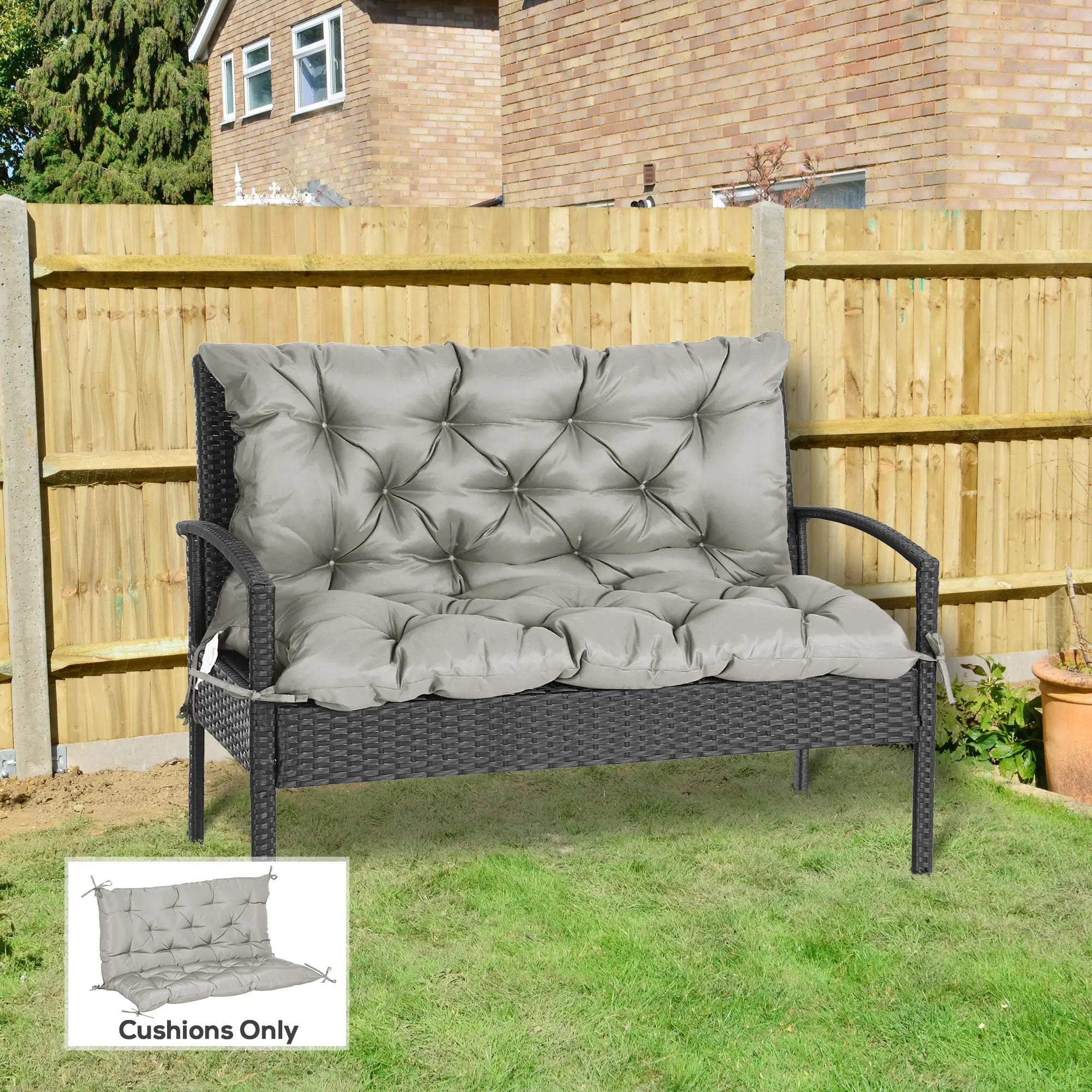 2-Seater Garden Bench Cushion, Swing Chair Mat Replacement, 39.4