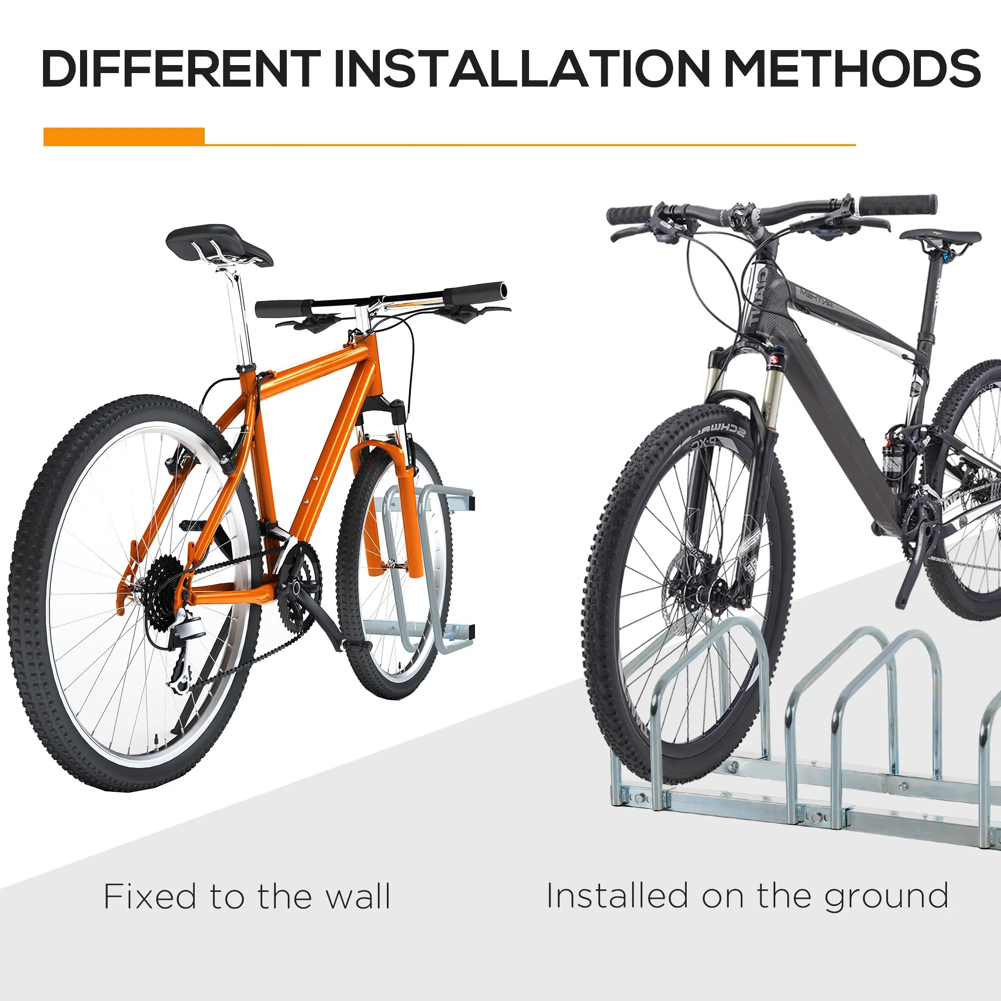 4-Bike Floor Parking Rack, Cycling Storage Stand, Garage Organizer, Silver Bike Parking Stands at Gallery Canada