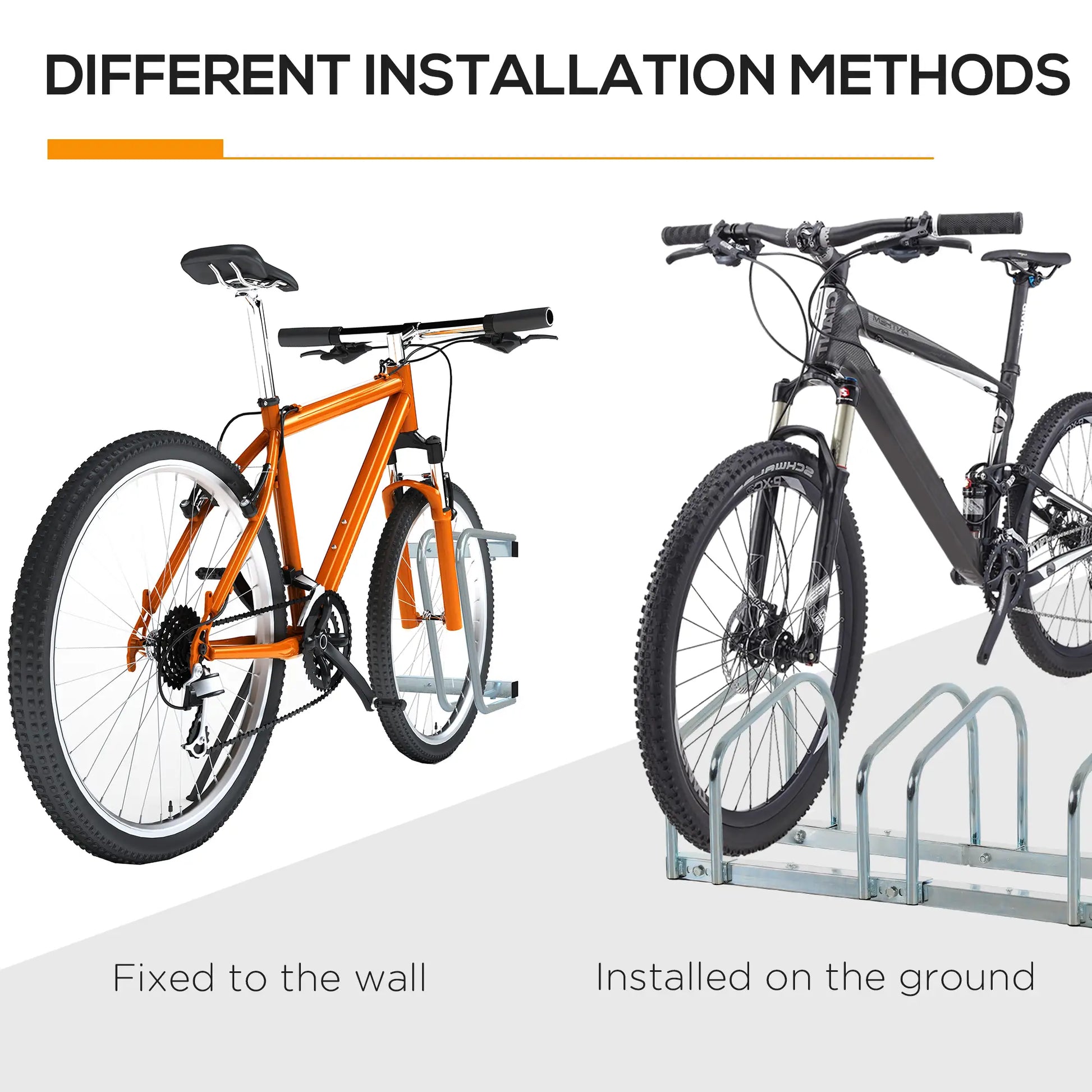 4-Bike Floor Parking Rack, Cycling Storage Stand, Garage Organizer, Silver Bike Parking Stands at Gallery Canada
