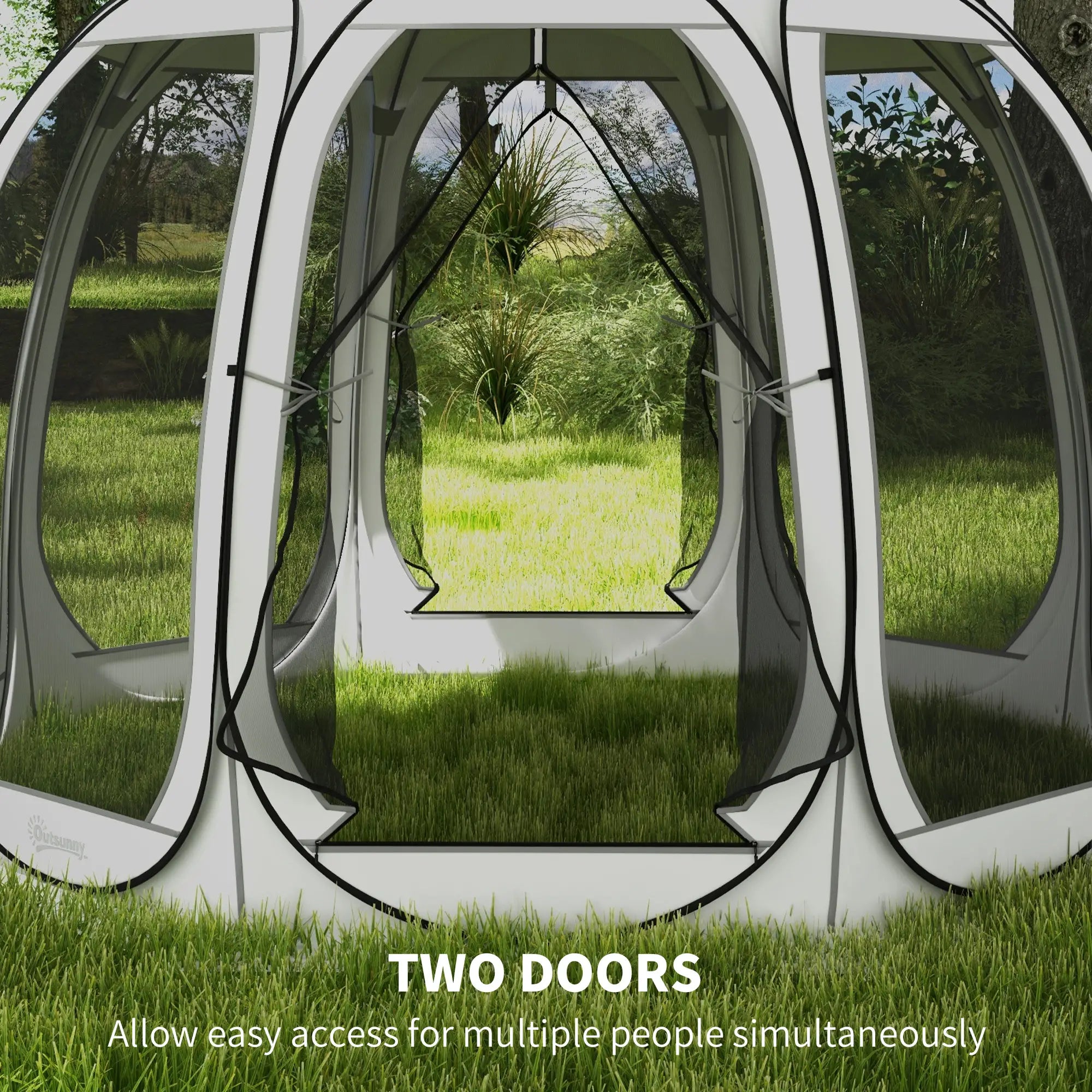 11' x 11.5' Screen Tent, Pop Up Camping Gazebo, Cream White Pop Up Canopies at Gallery Canada