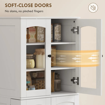 64" Tall Kitchen Pantry Cabinet, 10 Shelves, White Kitchen Pantry Cabinets at Gallery Canada