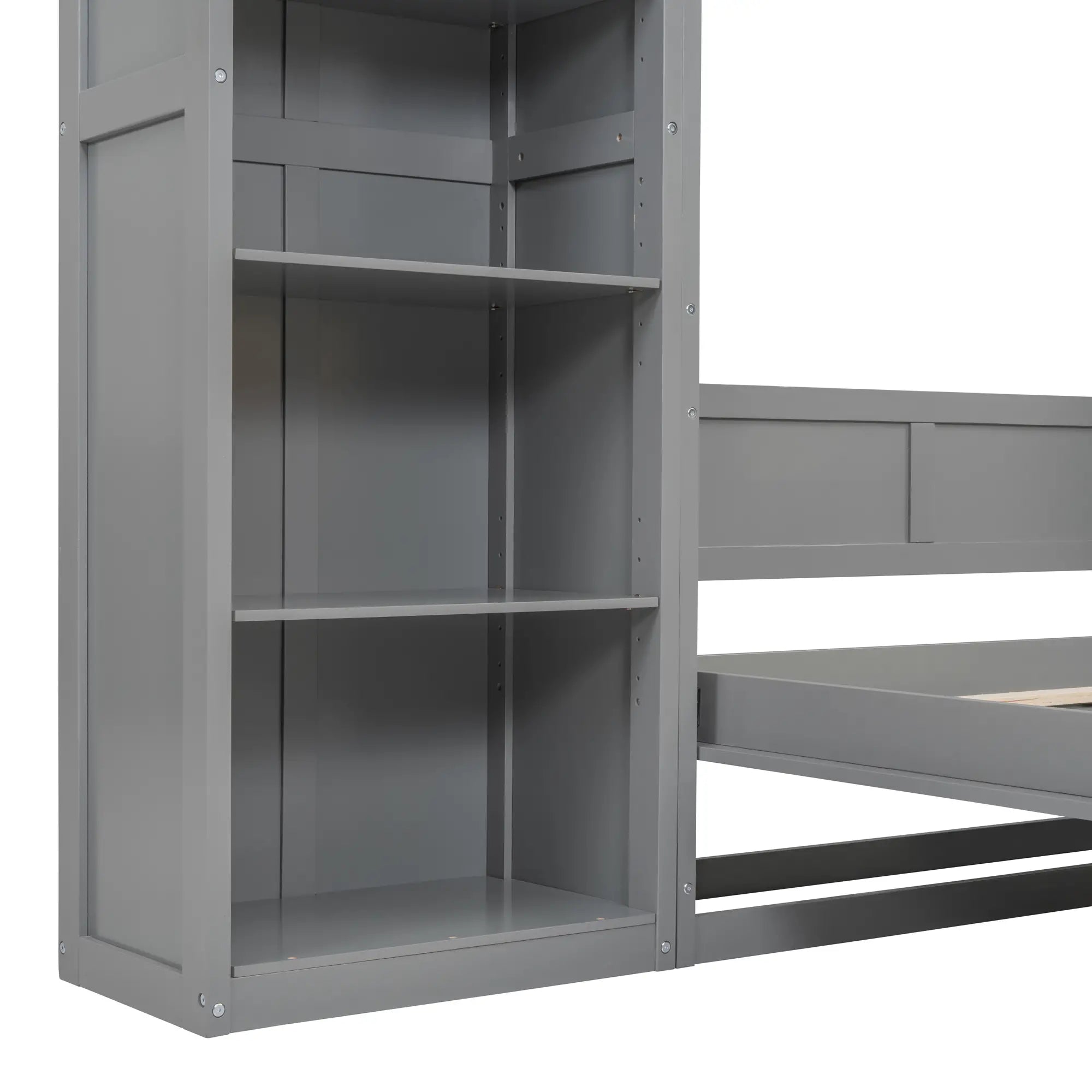 Murphy Bed with Shelves, Dual Piston Mechanism, 87.5