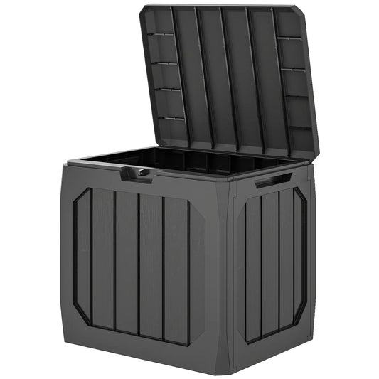 32 Gallon Deck Box, Resin Outdoor Storage, Waterproof UV Resistant Patio Storage Boxes Black at Gallery Canada