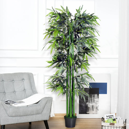 6FT Artificial Bamboo Tree Fake Decorative Plant with Nursery Pot for Indoor Outdoor Décor - Gallery Canada