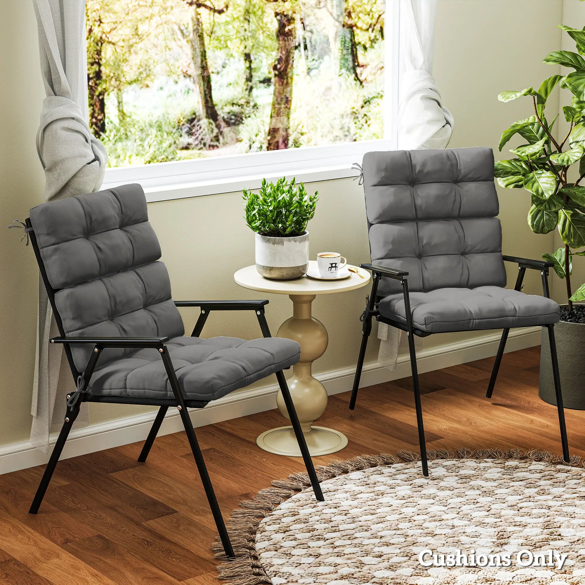 2-Piece Back Seat Cushion, Outdoor Patio Chair Set, Dark Grey Patio Chair Cushions at Gallery Canada