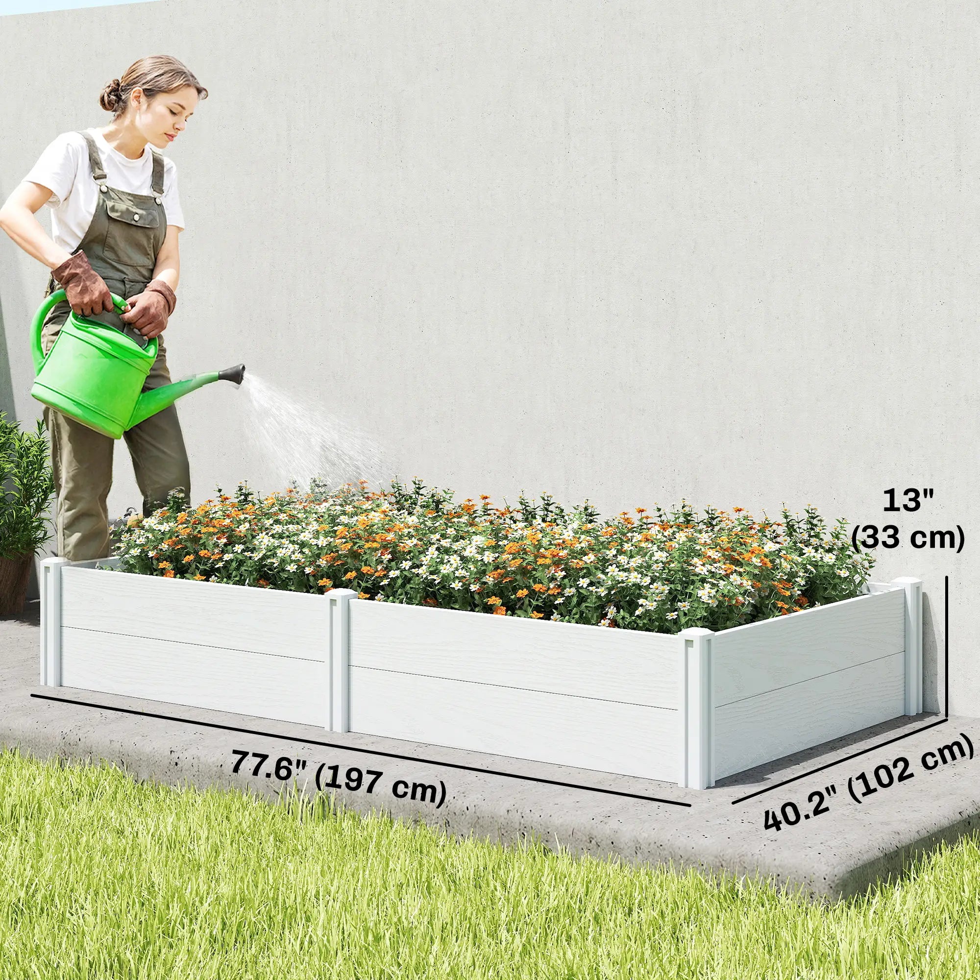 Vinyl Raised Garden Bed Kit, 6.5 x 3 x 1ft, White Raised Garden Beds at Gallery Canada