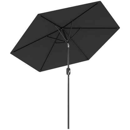 Patio Sun Umbrella, Outdoor Parasol, 6 Ribs, Black Sun Umbrellas at Gallery Canada