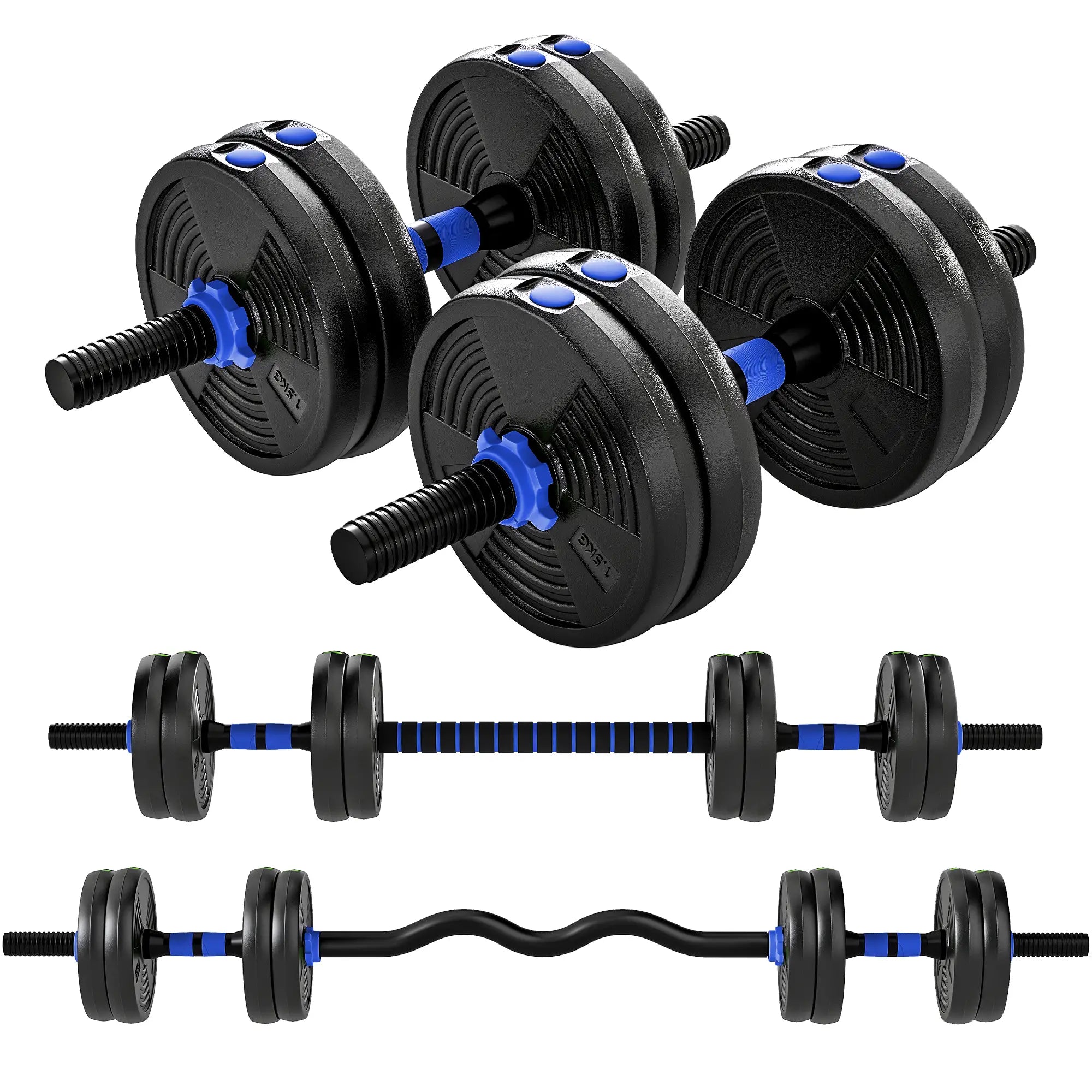 Adjustable Dumbbell Set, 33lb Free Weights With Connector Dumbbells & Barbells at Gallery Canada