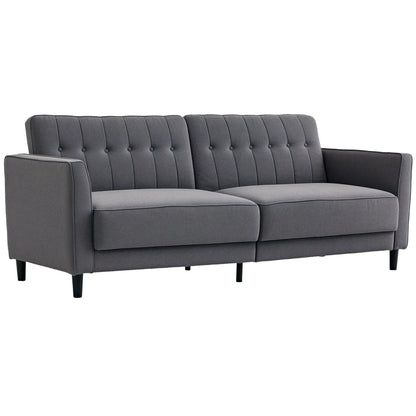 Convertible Bed with Couch, Adjustable Back Sofa Bed, Charcoal Grey 2-Seater Sofas at Gallery Canada