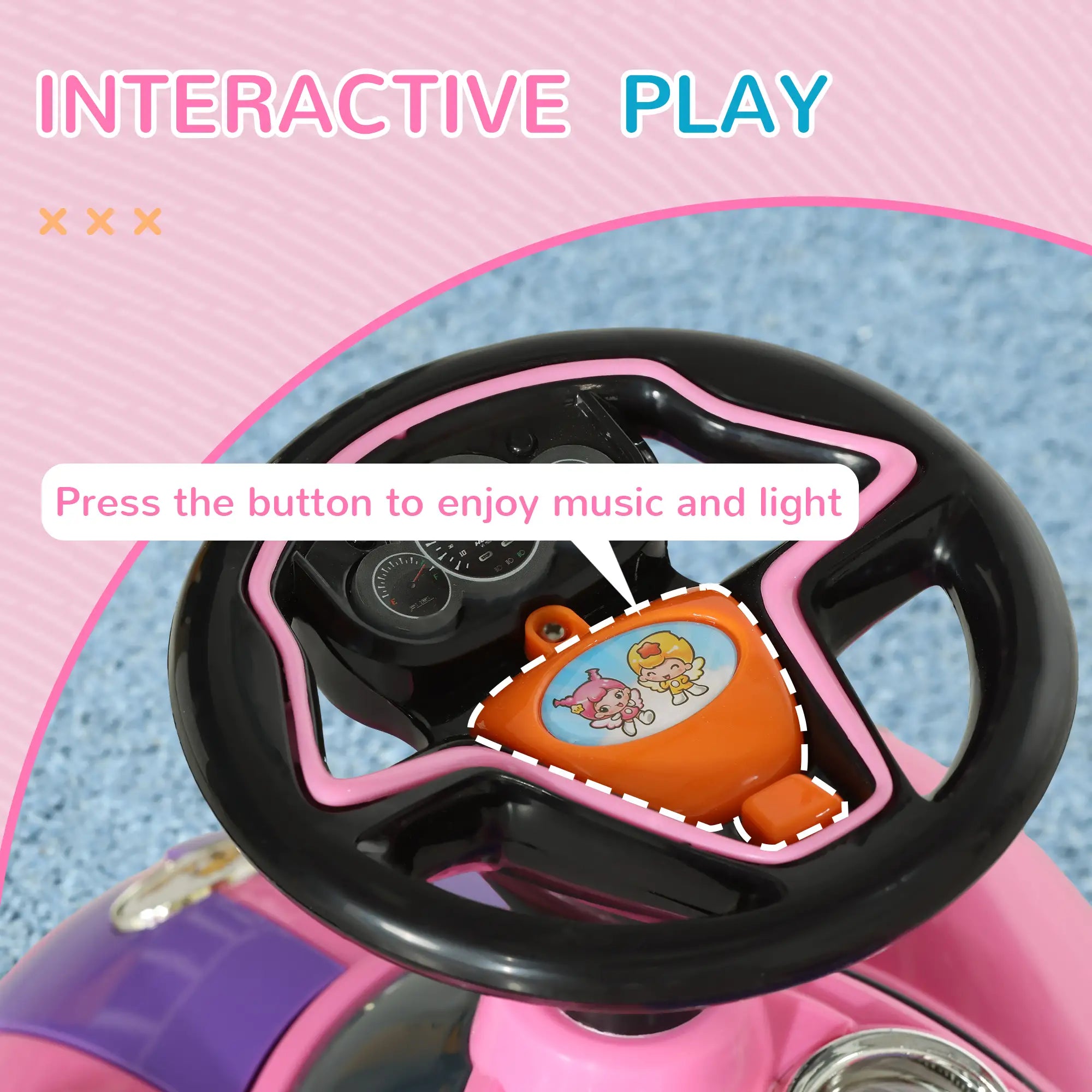 Baby Push Car With Music, Horn, Light, Pink Push Cars for Toddlers at Gallery Canada