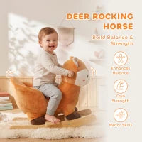 Deer Rocking Horse for Toddlers 1-3 Years, Brown