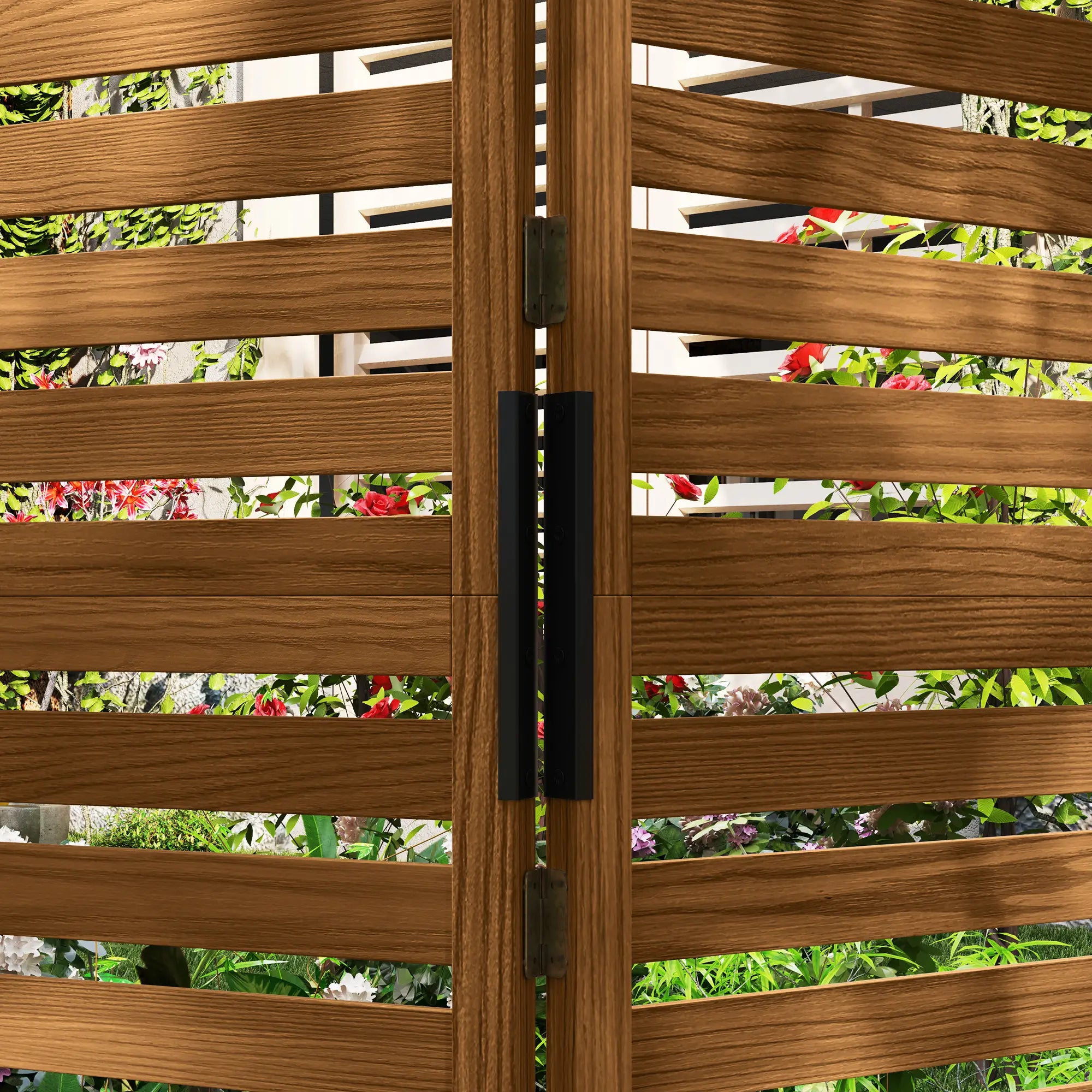 Outdoor Privacy Screen, Wood Panel with 4 Planter Boxes, Raised Bed, 3 Panels Side Awnings at Gallery Canada