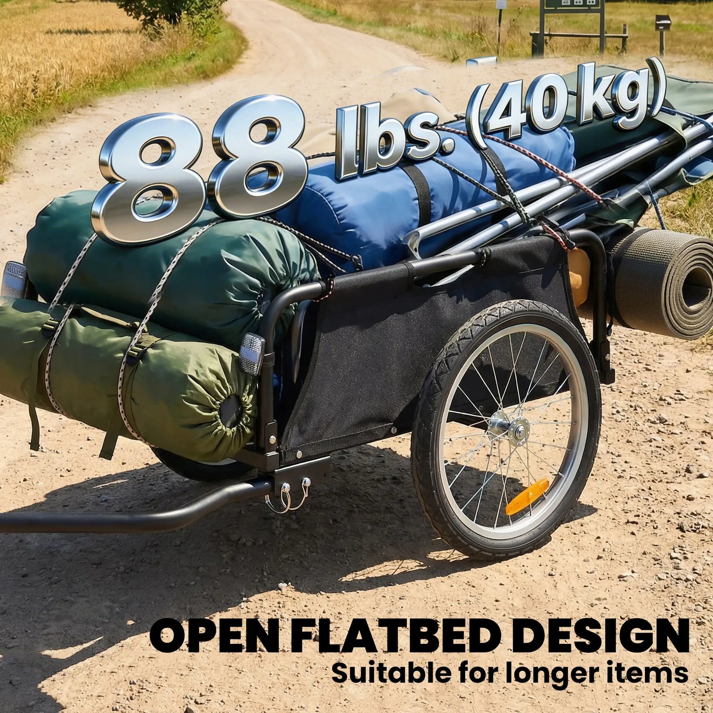 Bike Cargo Trailer, 16" Pneumatic Wheels, Red Flag, Red Bike Cargo Trailers at Gallery Canada